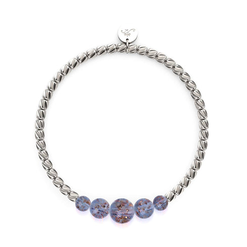 Indigo | Argent | Bracelet Cascade de Verre Luciole